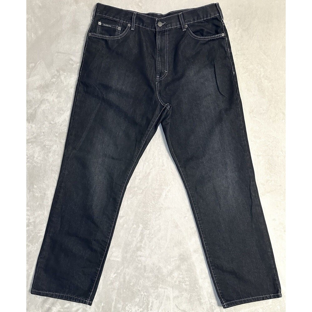 Calvin Klein Jeans Men's 38 Black Straight Leg Denim Jeans 5 Pocket Cotton Blend